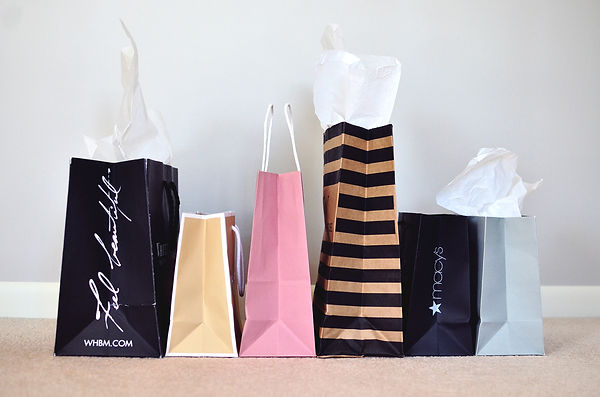 Shopping bags with tissue paper, personal shopping,Cara, Styled by Cara, personal stylist, Charleston South Carolina, Charleston SC, personal stylist in Charleston SC