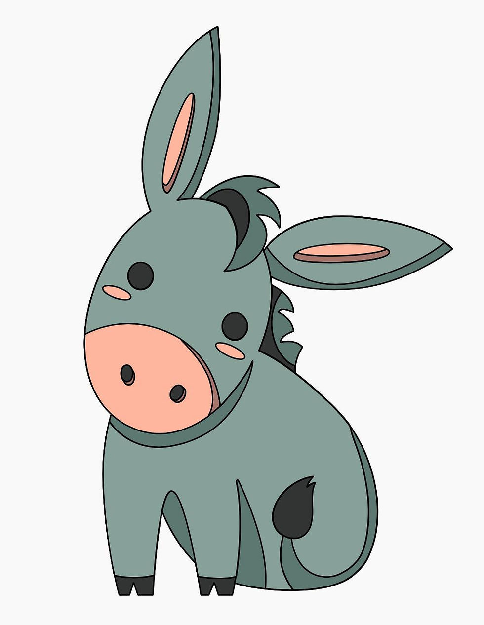Cartoon Donkey Vinyl Sticker