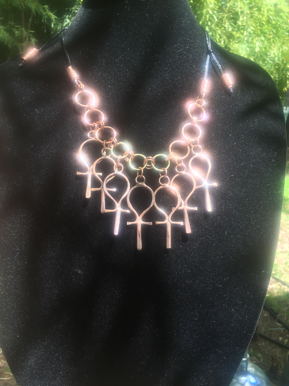 Thumbnail: 7 ankh amulet. Bracelet and anklet set 