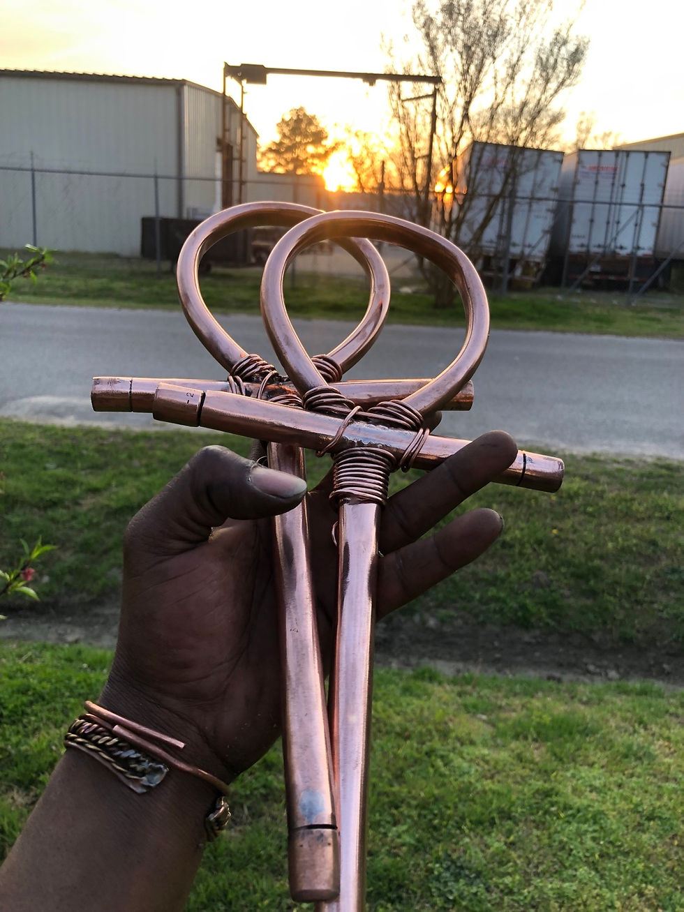 God/Goddess ankh/life set   Copper 