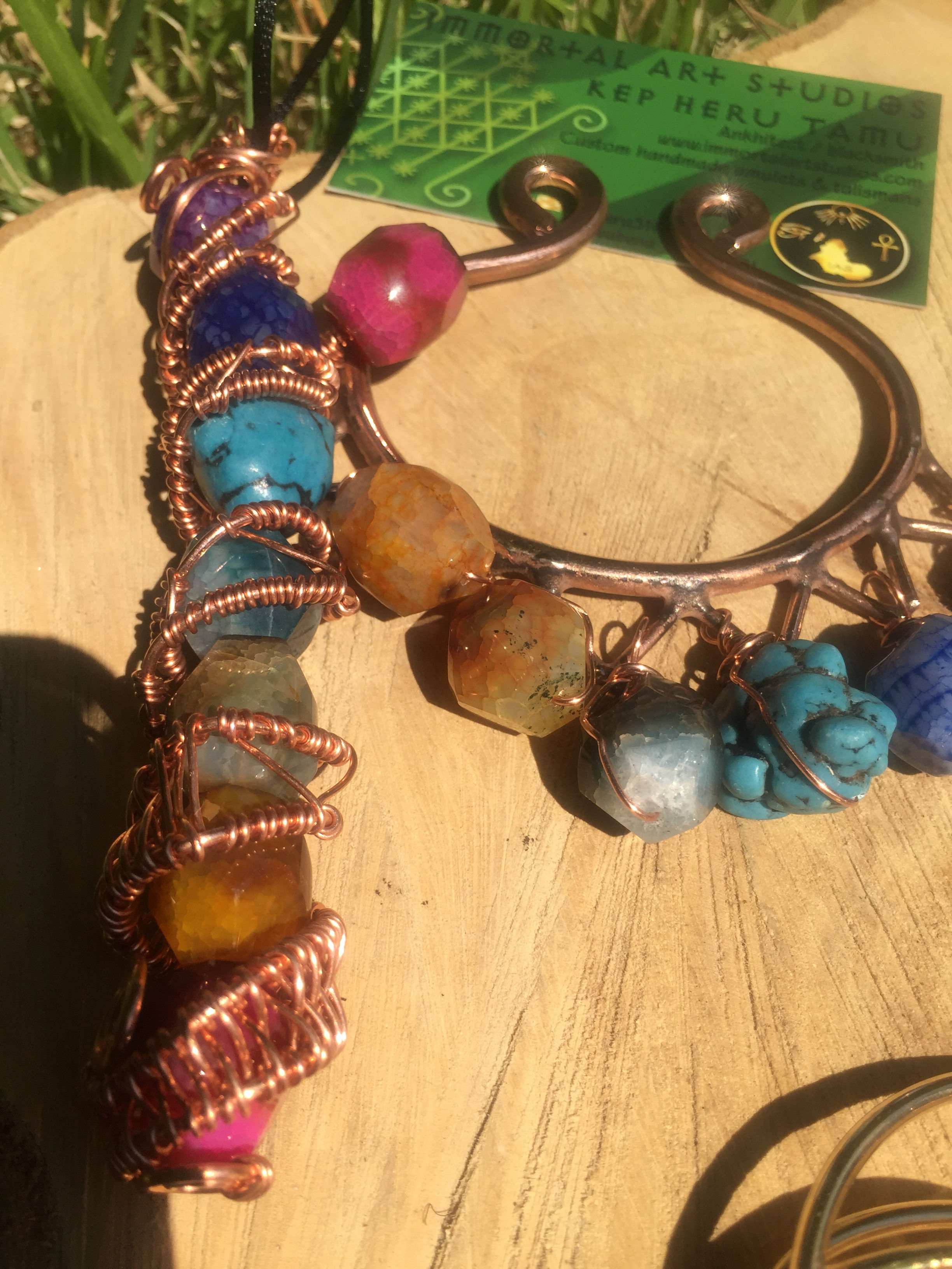 Chackra amulet and bracelet set 