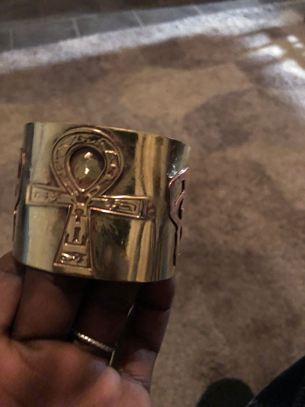 Brass/copper Ankh eye  bracelet 