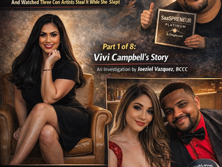 Cover page of the story of "The Partnership Heist showing Vivi Campbell as the victim of this grand heist