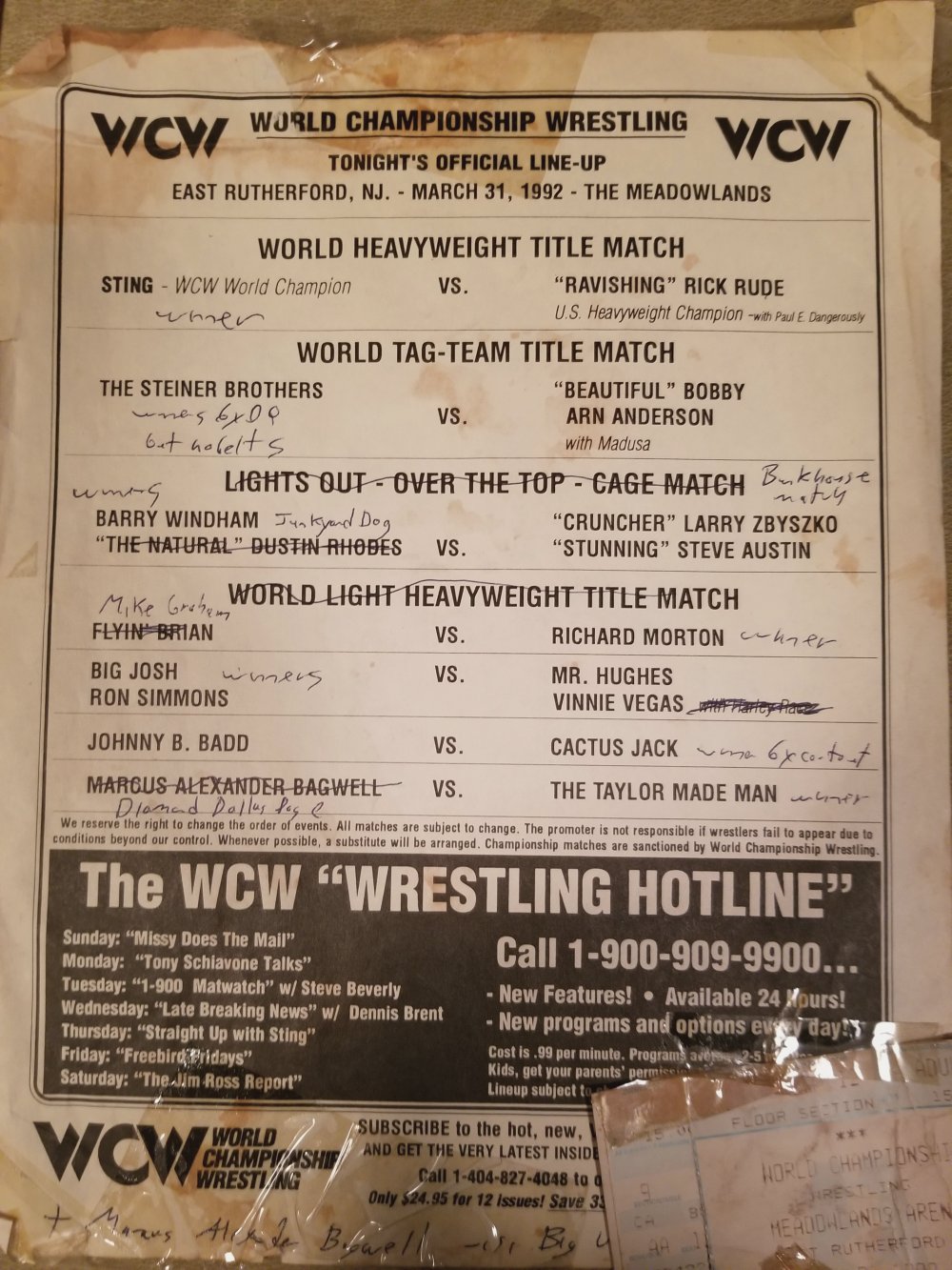 WCW March 31, 1992