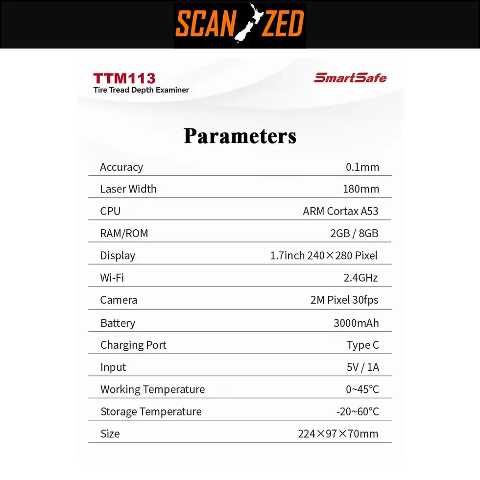 Thumbnail: SmartSafe TTM113 Tire Tread Depth Examiner