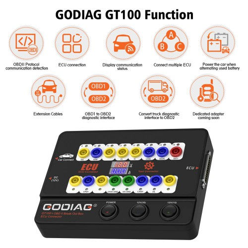 Thumbnail: GODIAG GT100+ New Generation OBDII Break Out Box ECU Bench Connector
