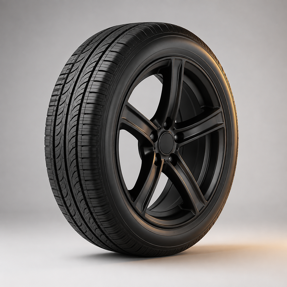 Alternative 15-inch black five-spoke wheel and tire style