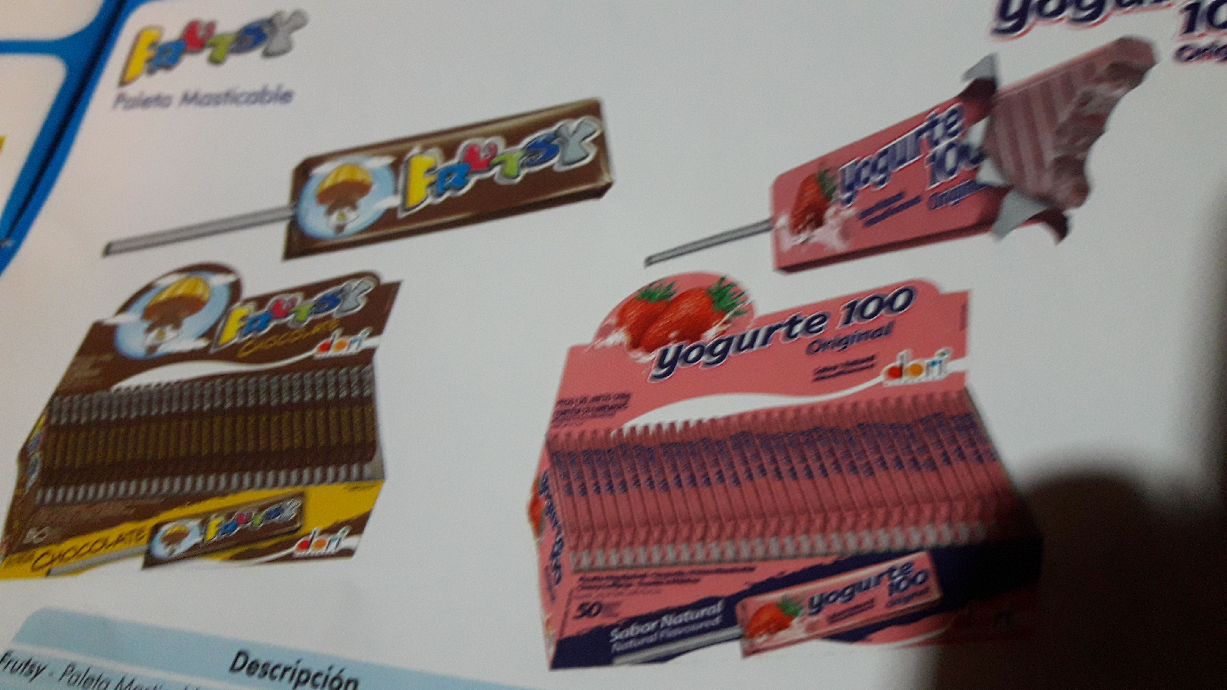 Paleta Masticable fresa y chocolate 50 unid.