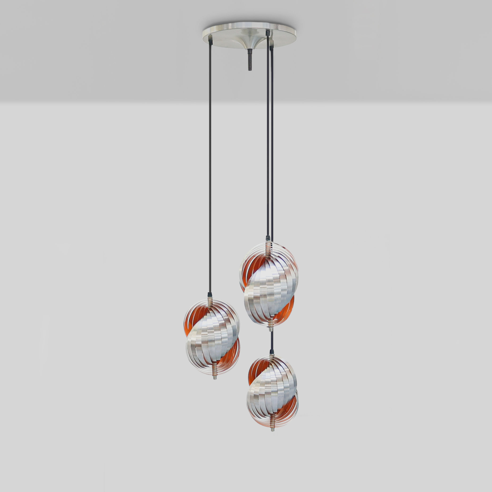 Space Age Kinetic Spiral Hanging Lamp, Belgium, 1980s.