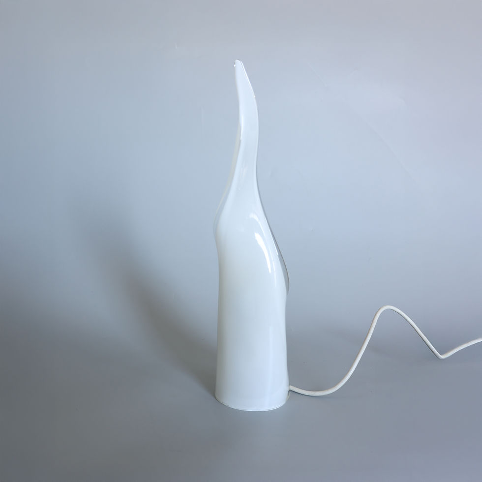 Thumbnail: WHITE ORGANIC GLASS LA MURRINA TABLE LAMP, 1980S.