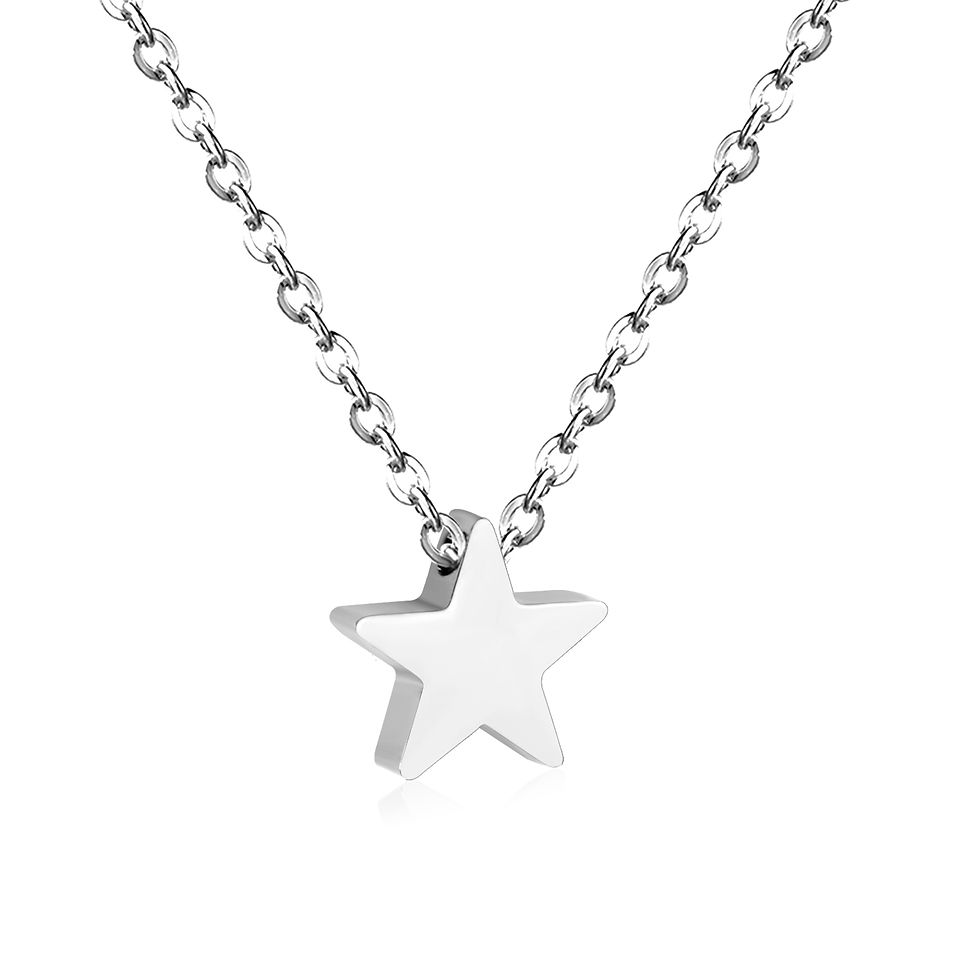 Thumbnail: LUXUSTEEL Facotry Sale Simple Stainless Steel Heart Moon Cross Pendant Necklace 