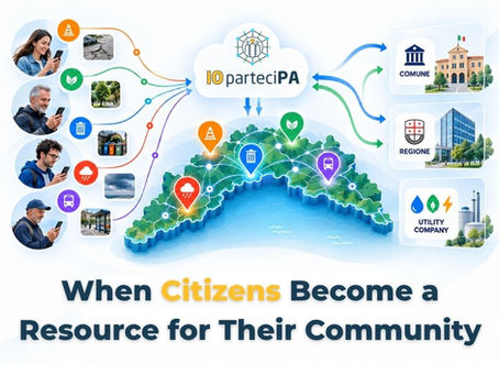 Citizens in Pieve Ligure use IOparteciPA to report local issues and contribute to their community through digital civic participation.