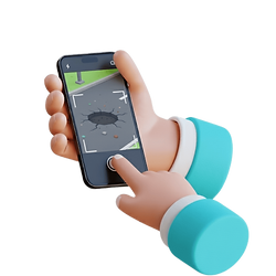 Mano che scatta una foto a una buca tramite smartphone: rappresenta il primo step per inviare una segnalazione con IOparteciPA.