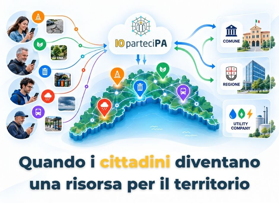 Cittadini di Pieve Ligure utilizzano IOparteciPA per segnalare problemi e contribuire alla gestione del territorio attraverso la partecipazione civica digitale.