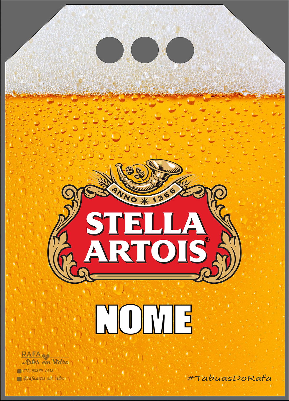 Miniatura: Tábua de Churrasco [CERVEJAS] - Vidro 35cm x 25cm