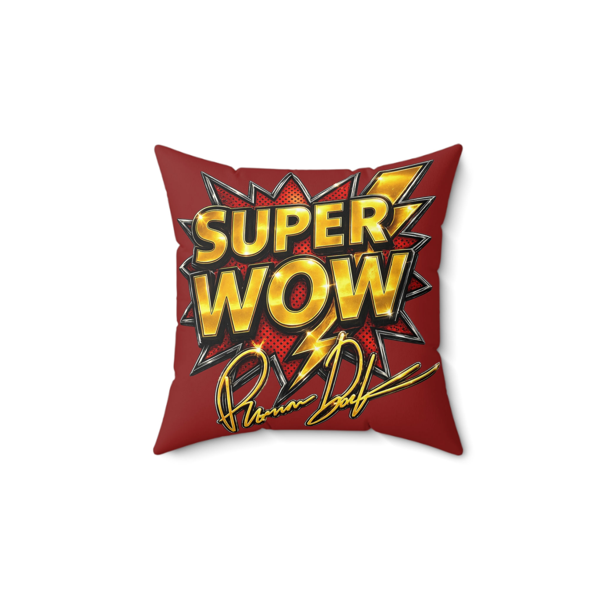 RAMON DARBO OFFICIAL RED SUPER WOW DECORATIVE PILLOW