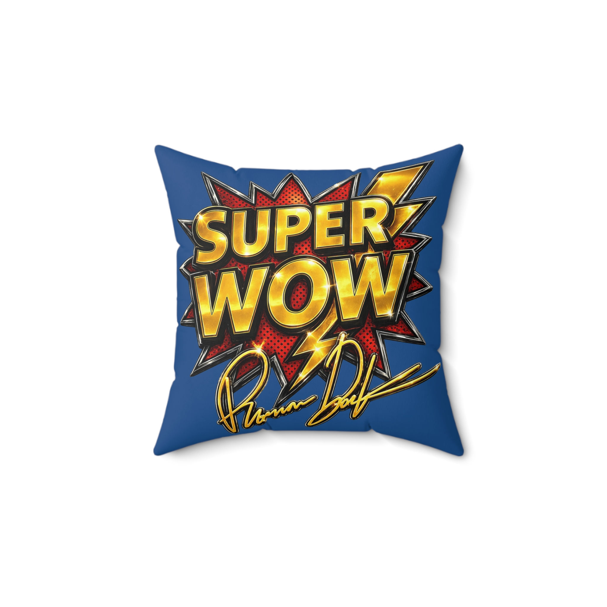 Copy of RAMON DARBO OFFICIAL BLUE SUPER WOW DECORATIVE PILLOW