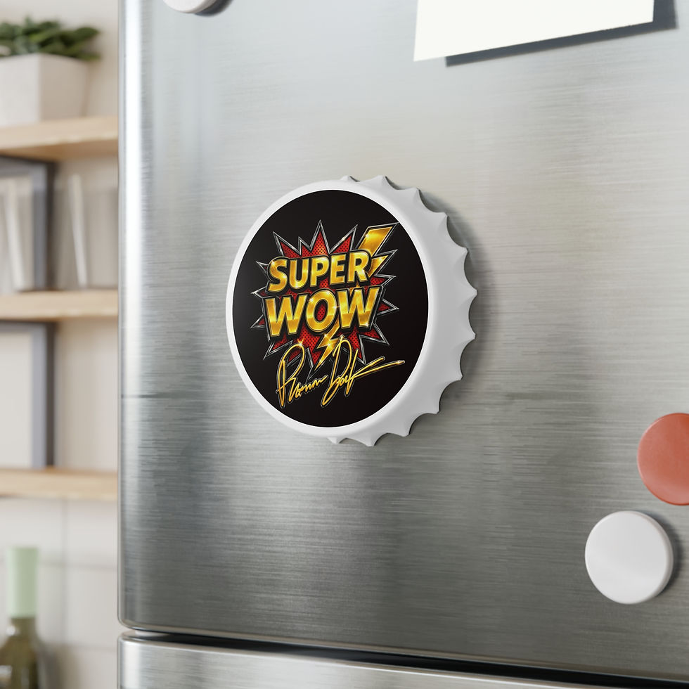Thumbnail: RAMON DARBO OFFICIAL Black/White "SUPER WOW" BOTTLE CAP OPENER