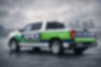 Pickup truck wrap design for company fleet branding in Columbus Ohio