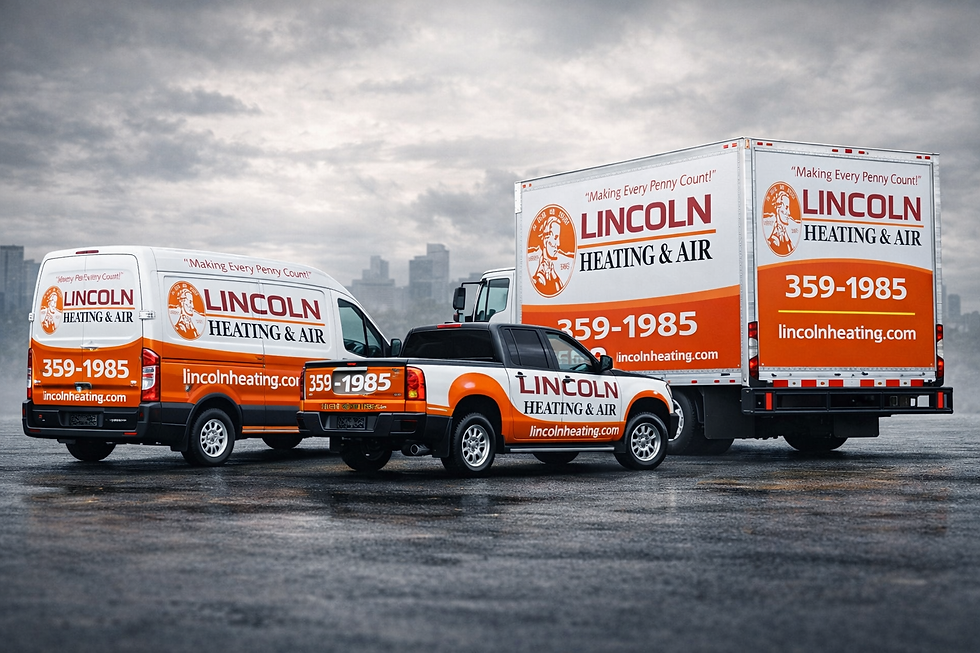 Branded box truck wrap for HVAC company serving the Columbus area