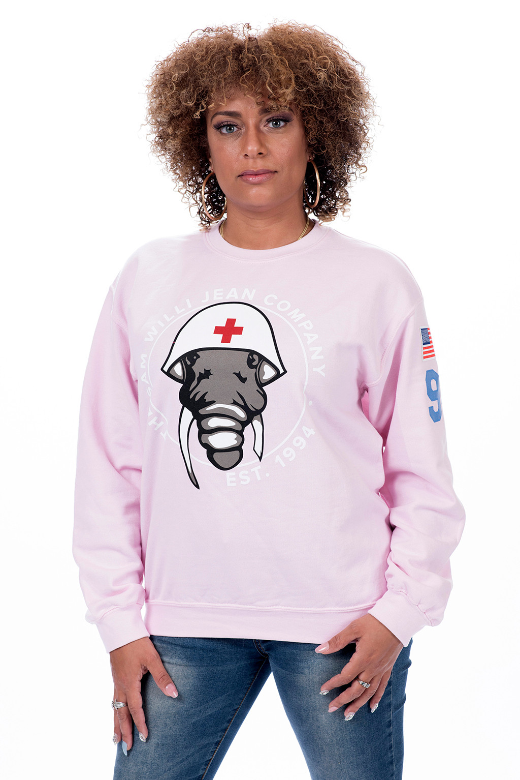 Ladies rushing elephant Bigface logo sweatshirt