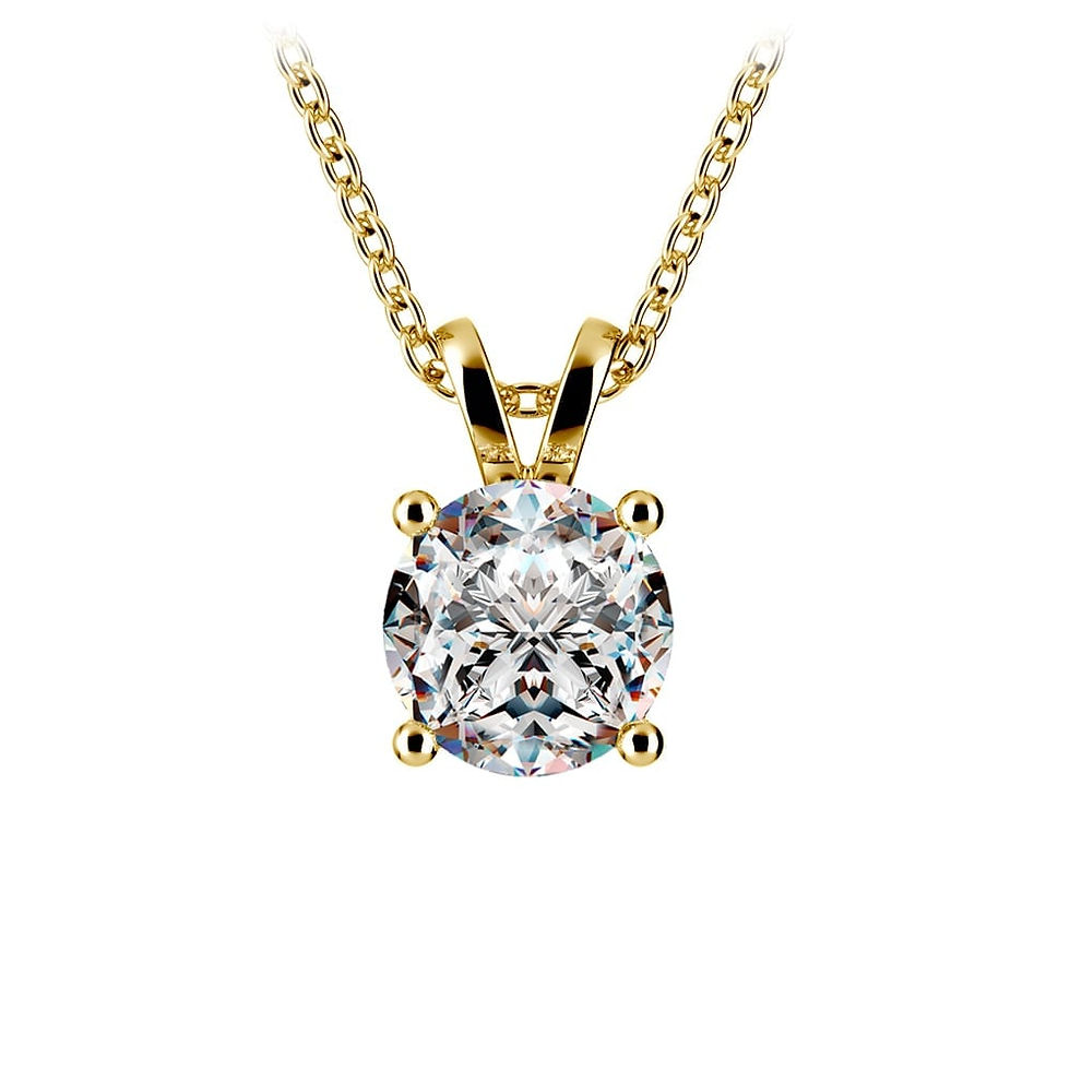 Elegant gold necklace with 0.5 Ctw Prong Set Round Diamond Pendant In W, for women.