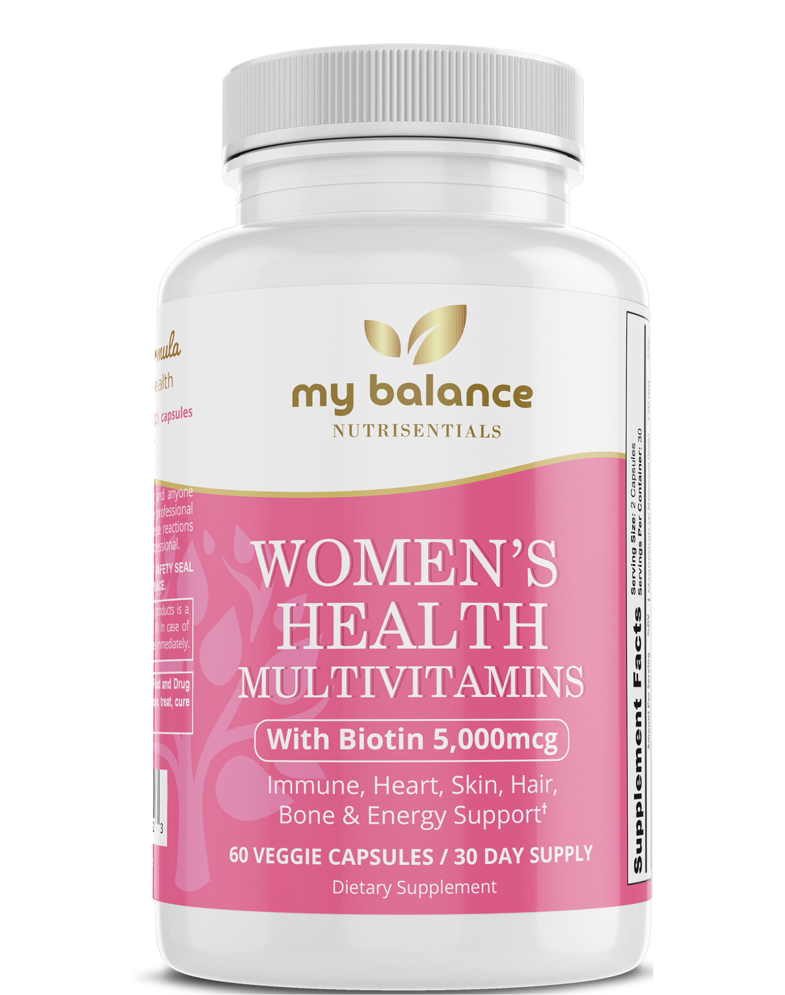 My Balance Women's Health Multivitamins bottle with Biotin, immune, heart and energy support