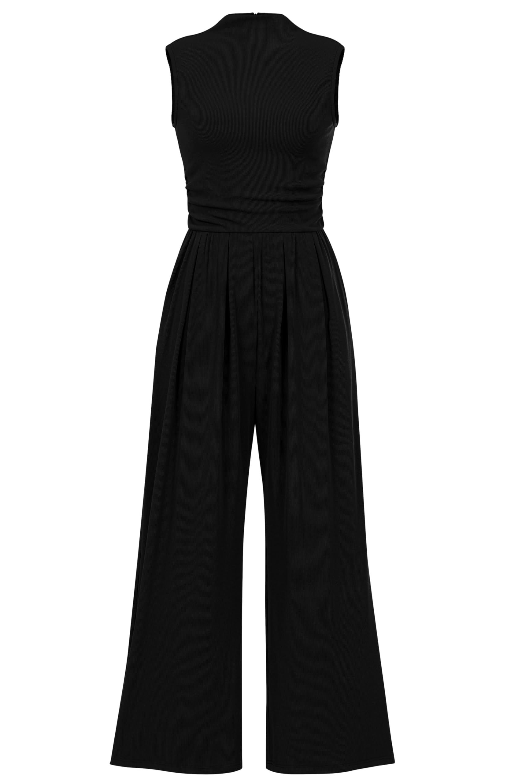 Black jumpsuit PRETTYGARDEN Womens Summer Jumpsuits Dressy Casual One Piece Outfits Sleevele... is a perfect outfit