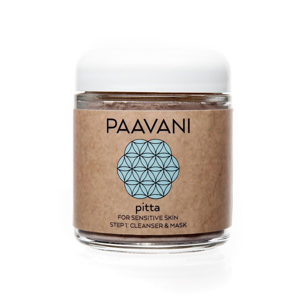 PAAVANI product jar for sensitive skin, pitta, organic formula