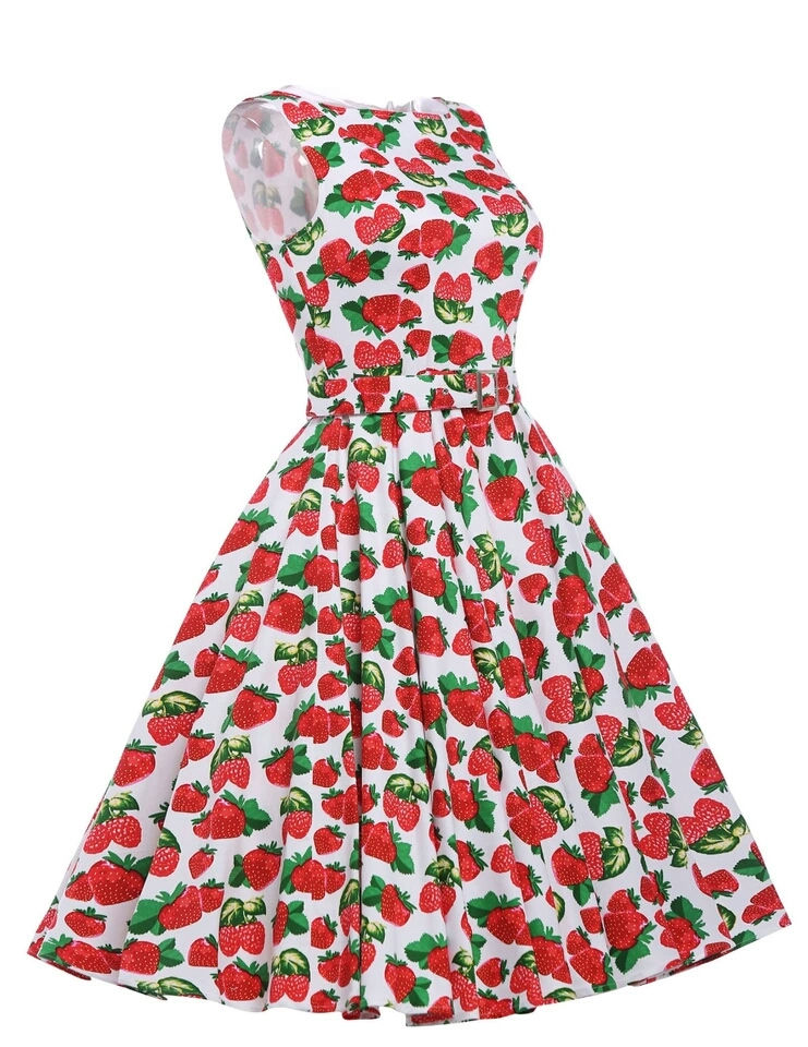 Miniatura: Vestidos de Audrey Hepburn Print floral sem mangas
