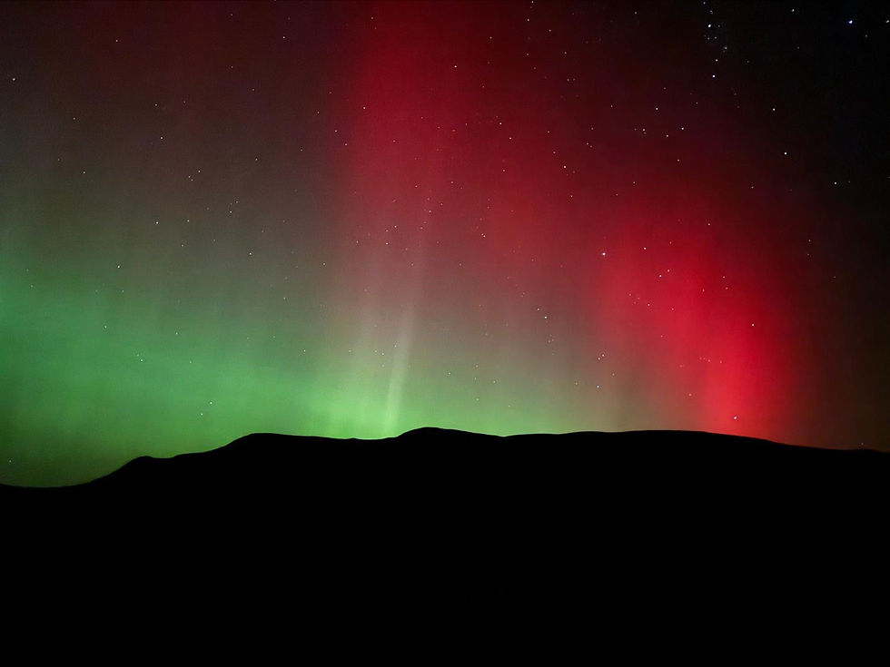 The Northern Lights over the Cheviot Hills