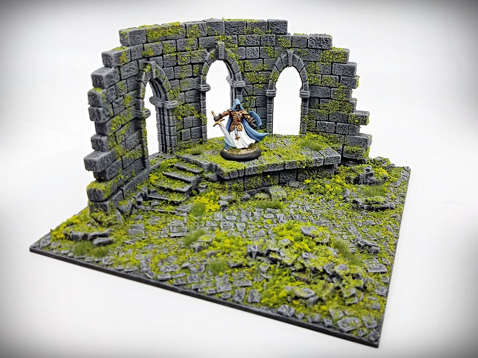 「buildings」type.C ancient ruins 佐伯泰典作① Ancient Ruined City Modular Tiles: Temple Tile C - STL