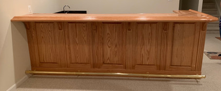 Red Oak Bar w/ Brass Footrail
