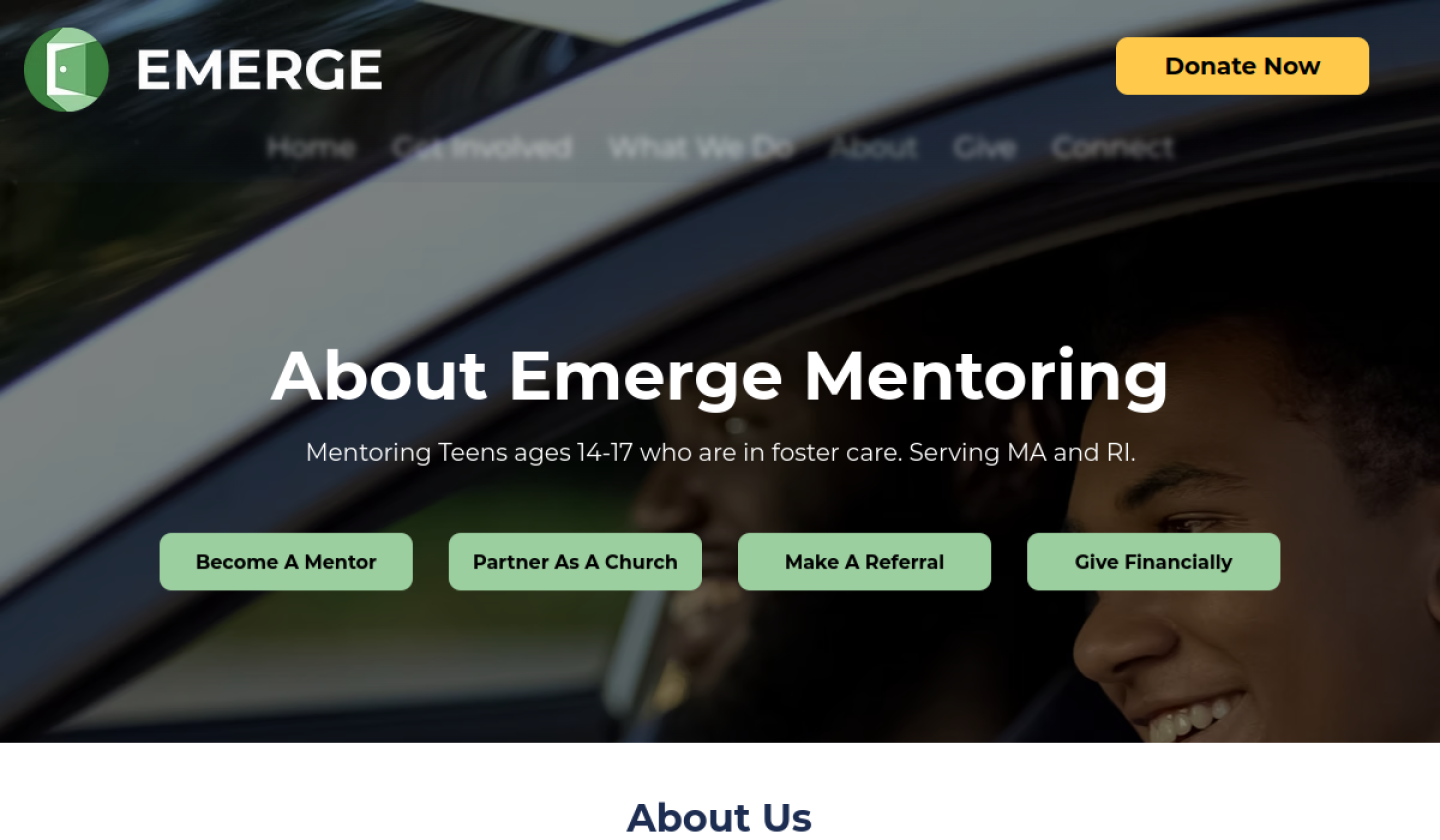 Emerge Mentoring website gallery