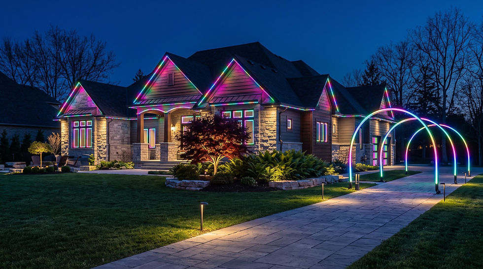 Pixel and RGB Light Displays in Lumen Falls