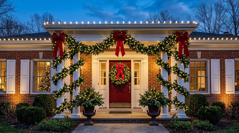 Commercial Garland, Wreaths and Bows in Lumen Falls