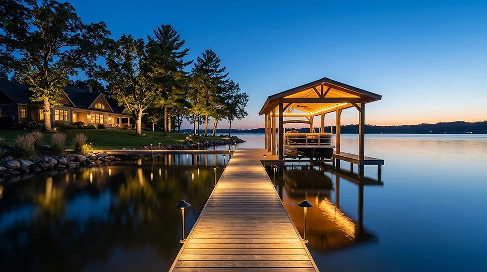 Dock and Waterfront Lighting in Lumen Falls
