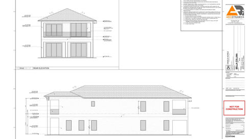 Bella Collina golf villa rear and right elevations