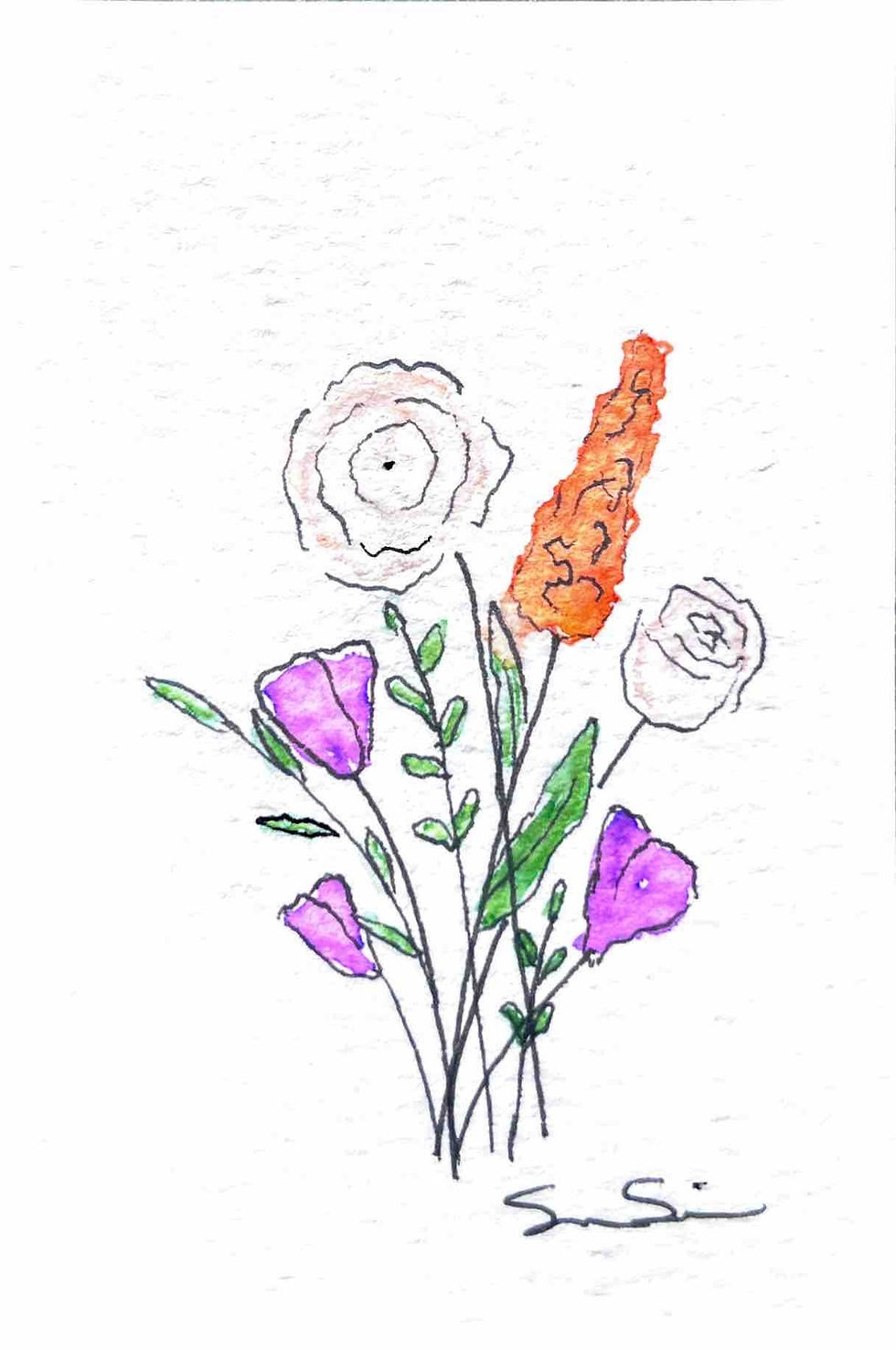 Simple Wildflower Bouquet Card