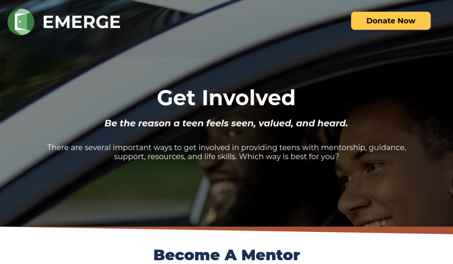 Emerge Mentoring website gallery