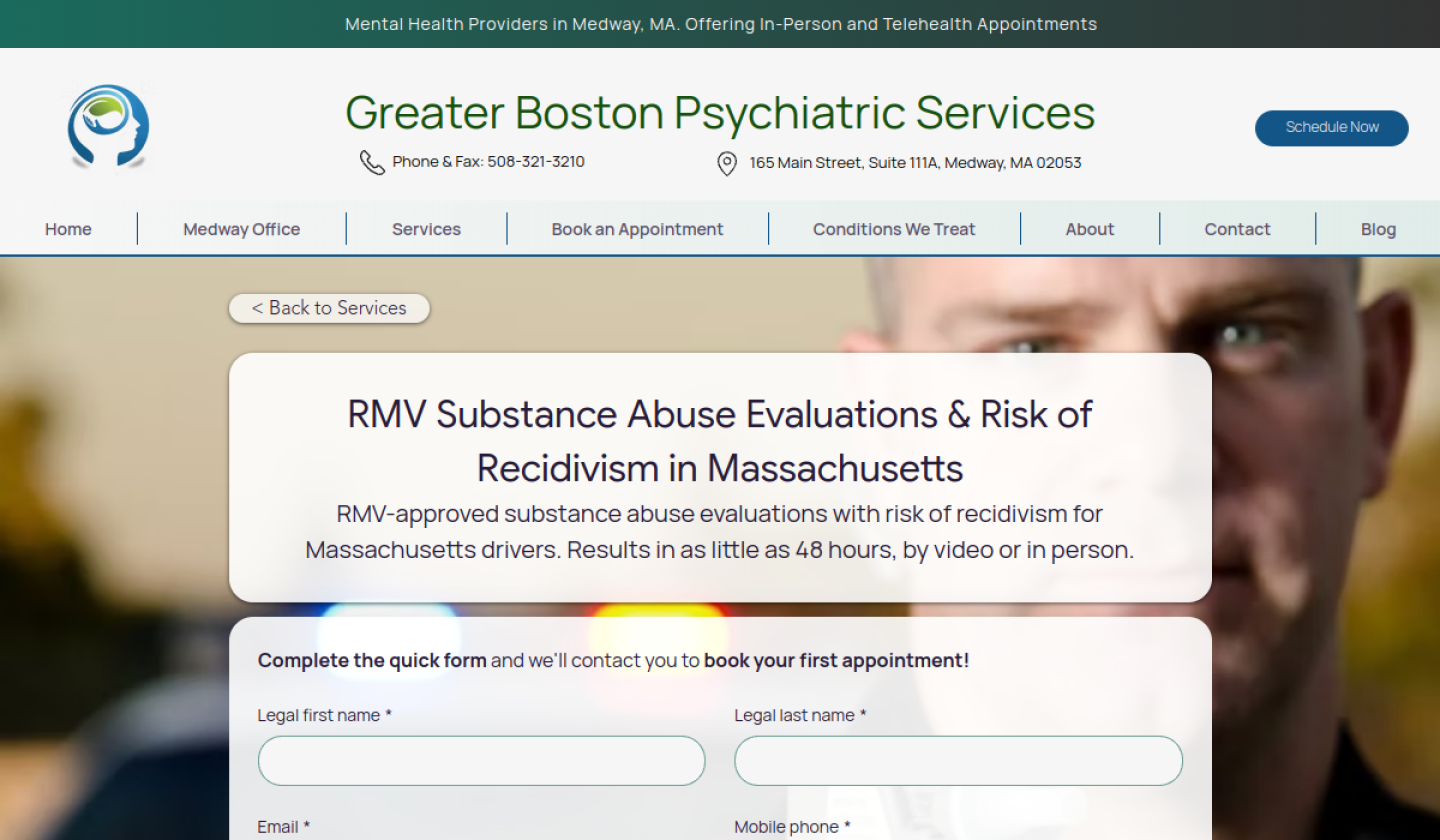 Greater Boston Psychiatric Services website gallery