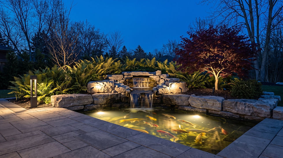 Fountain, Pond and Water Feature Lighting in Lumen Falls