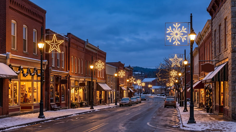 2D Christmas Light Displays in Lumen Falls