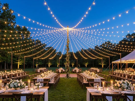 Event wedding string light canopy