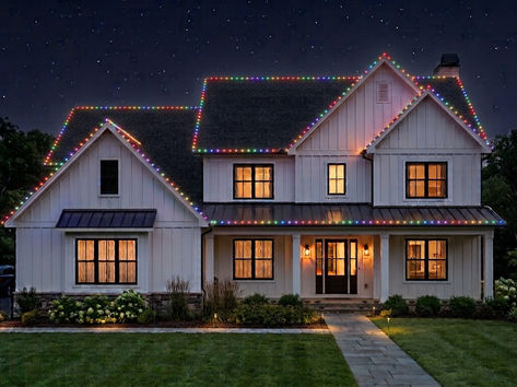 Permanent lights celebration rainbow