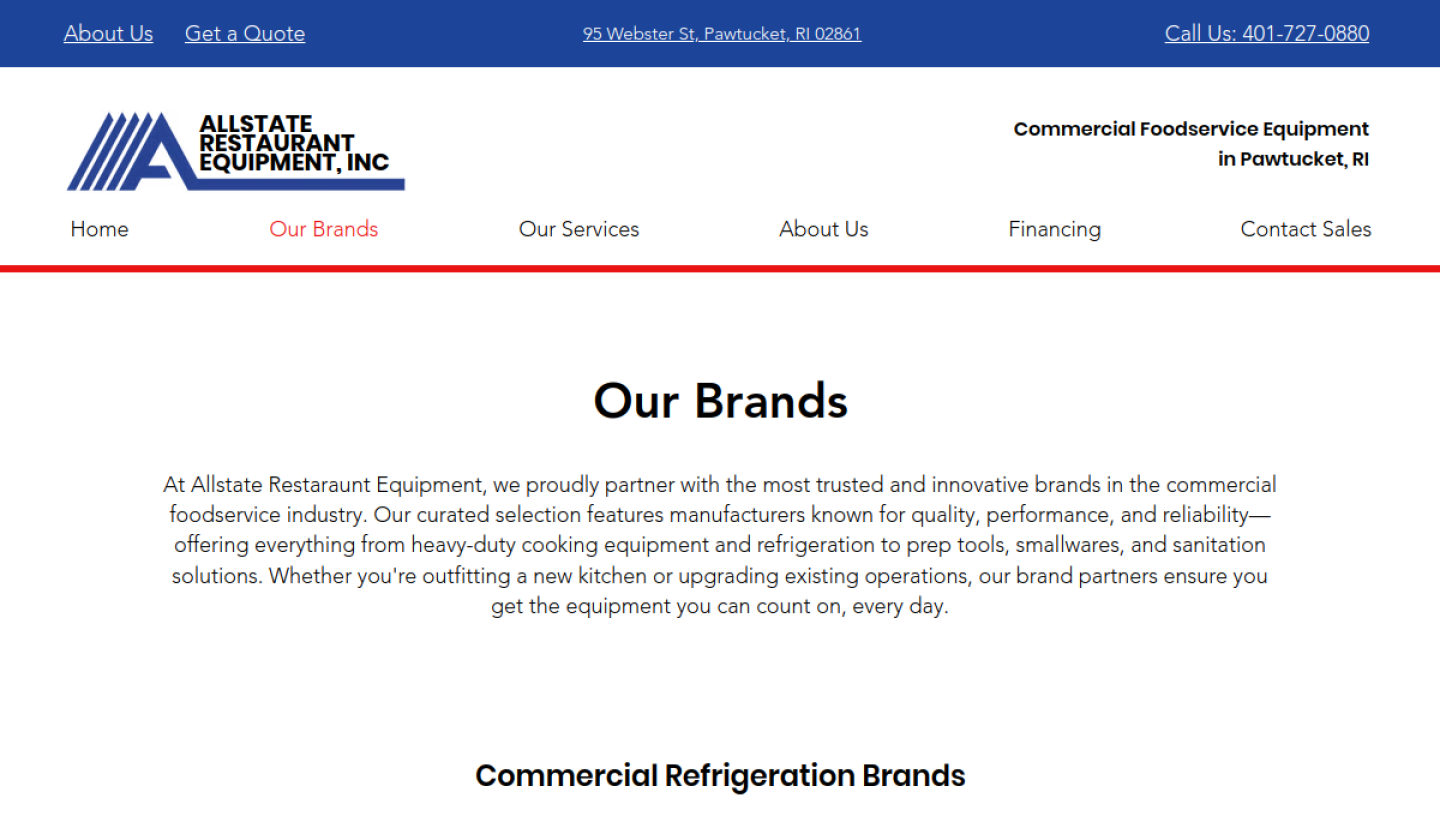 Allstate Restaurant Equipment website gallery