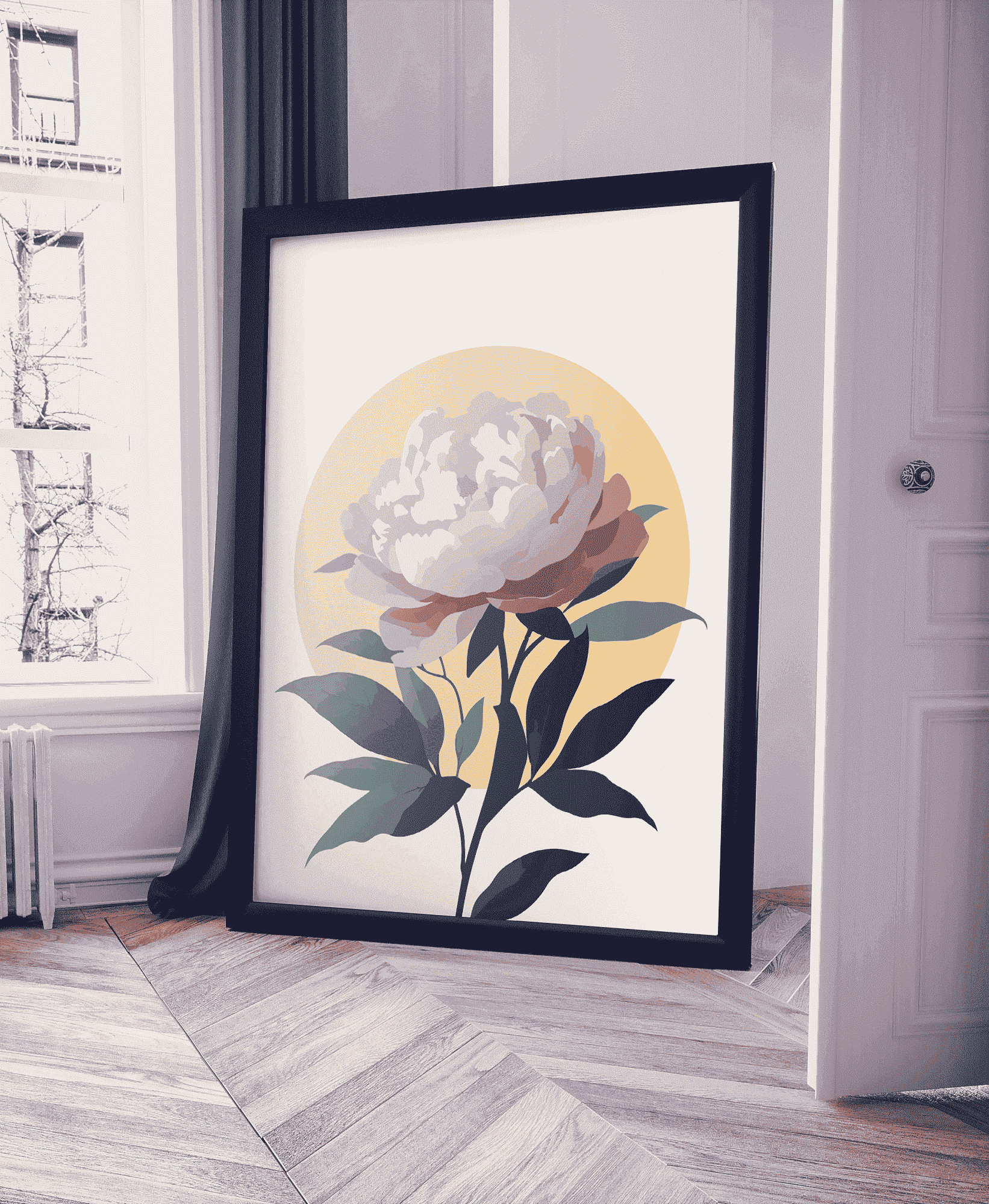 Affiche Fleurs Pivoine de Postersbydidi, un design floral élégant pour apporter fraîcheur et beauté à votre décoration.