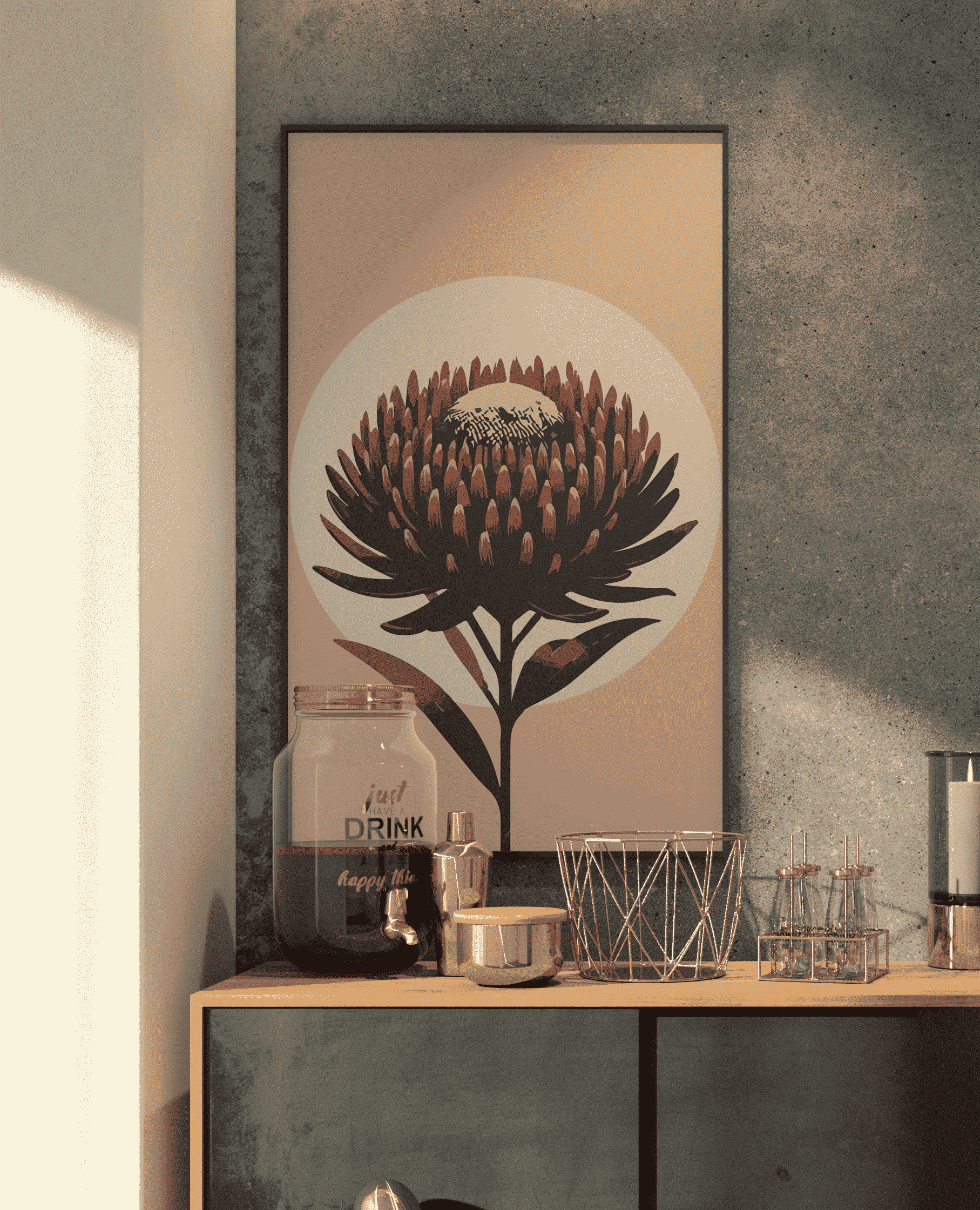 Affiche Fleurs Waratah de Postersbydidi, un design vibrant et unique pour ajouter de la couleur et de l’énergie.