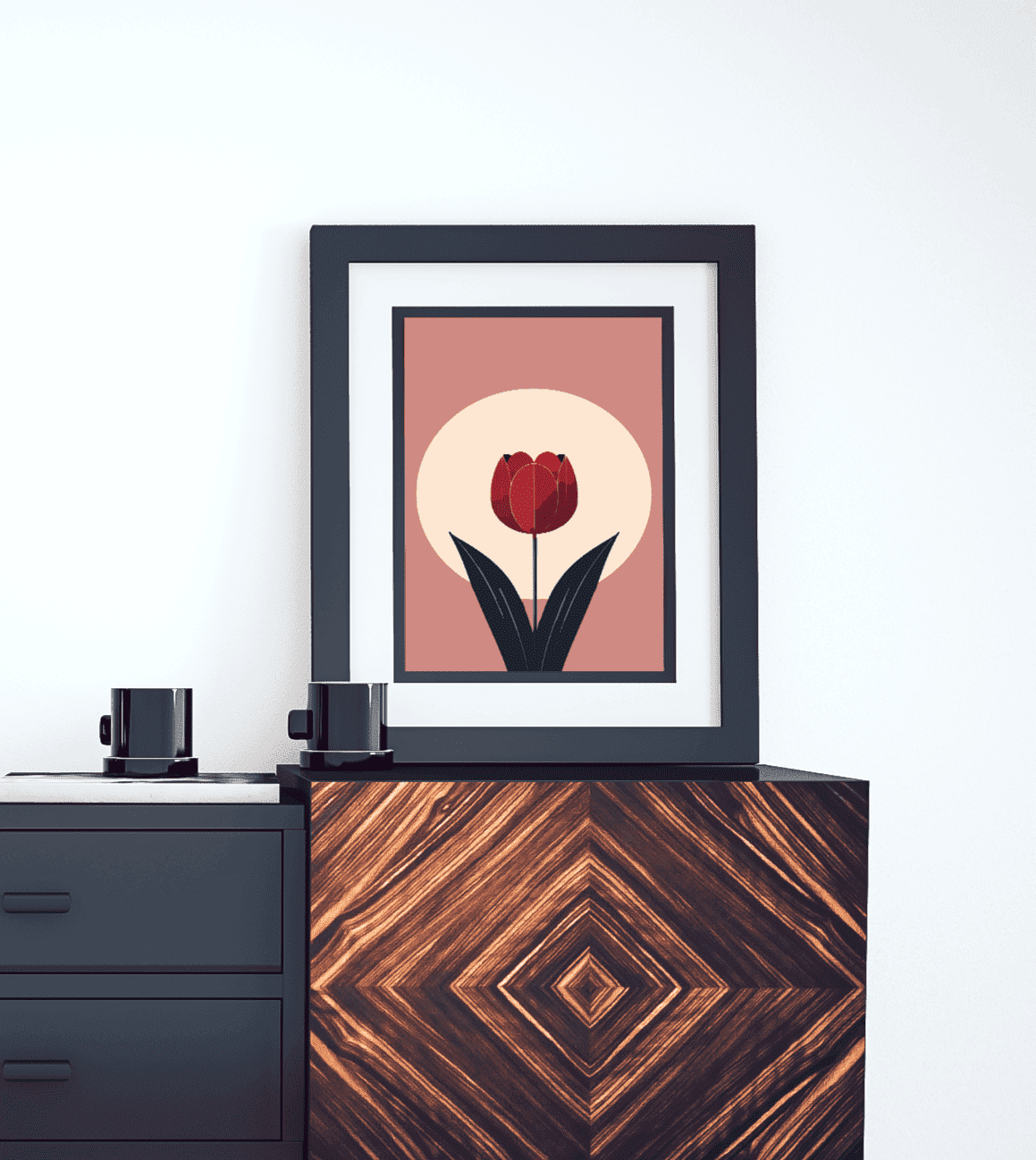 Affiche Fleurs Tulipe de Postersbydidi, un design frais et coloré pour ajouter une touche printanière à votre décoration.