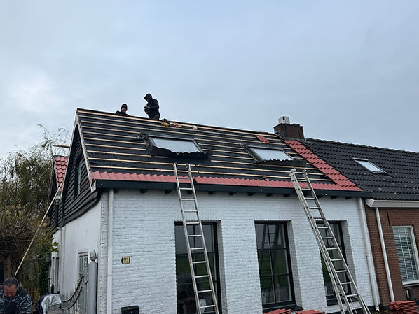 Detail van pannendak renovatie